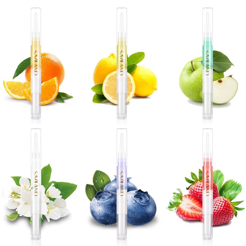 SAVILAND Revitalizing Cuticle Oil Pen : 6PCS Nail Oil with Vitamin E Jojoba Nail Strengthener Nail Growth Serum for Brittle Peeling Breaking Thin Nails Hydrating Repair Cuticle Conditioner Overnight