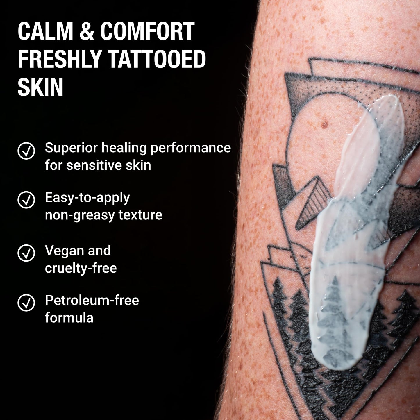 Stories & Ink Tattoo Care | AFTERCARE CREAM for Fresh Tattoos | Soothing Moisturizer to Calm Itchy, Irritated New Ink | Ultra-Gentle Tattoo Healing Balm, Fragrance-Free, 60 mL / 2 Fl Oz