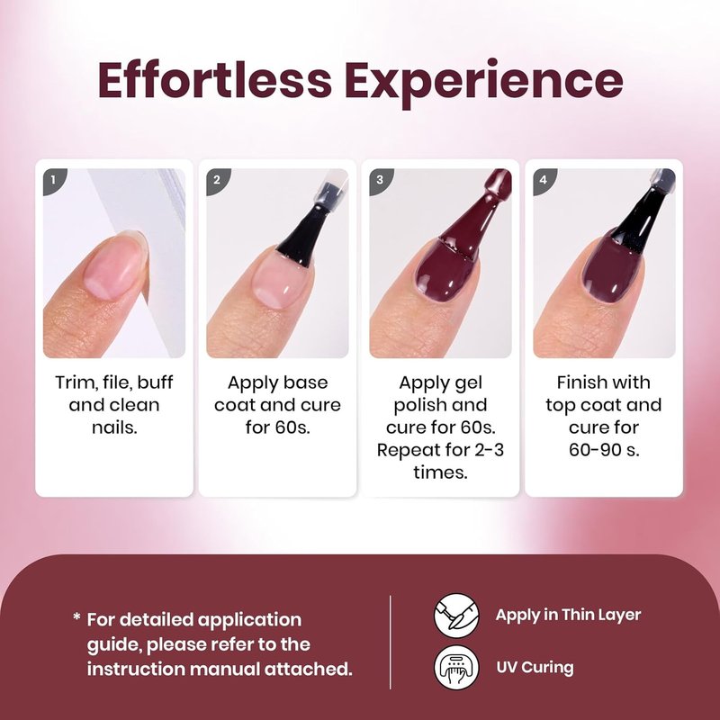 Beetles Burgundy Glitter Gel Polish - Cherry Mocha Red Wine Color, 15ML Soak Off UV LED for Nail Art
