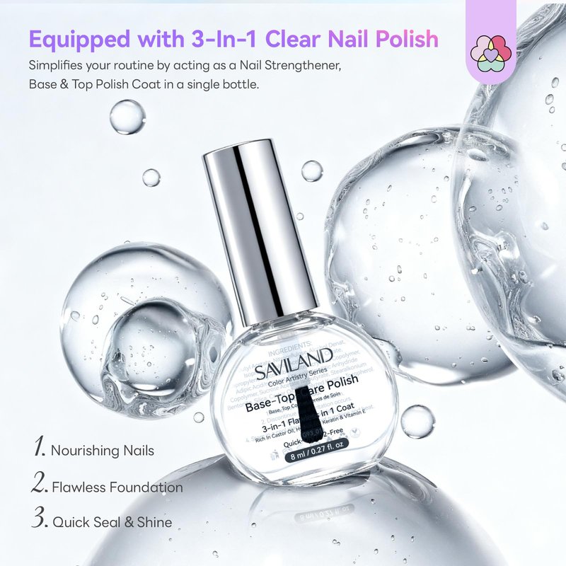 SAVILAND Cat Eye Nail Polish Kit: 6+1 Colors Quick-Dry Magnetic Sparkle Diamond Glitter Nude Pink Nail Polish Set with 3-in-1 Base Top Coat Cuticle Oil 12-Free Fingernail Polish Women Gift