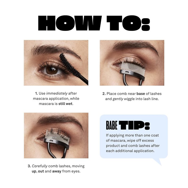 Babe Original Pro Eyelash Separator - Reusable Stainless Steel Lash Comb for Clump-Free Mascara Application