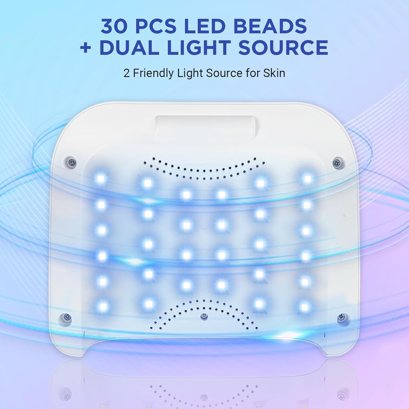 Aedavey Cordless Nail Lamp - 120W Rechargeable UV LED Nail Light with 4 Timer Modes & Rhinestone Decor
