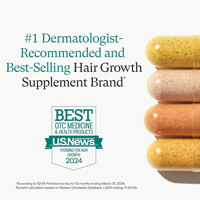 Nutrafol Women's Hair Growth Supplement and Collagen Peptides Powder, Ages 18-44, Physician-formulated for Visibly Thicker, Stronger Hair, Dermatologist Recommended - 1 Month Supply, 12 oz Bottle
