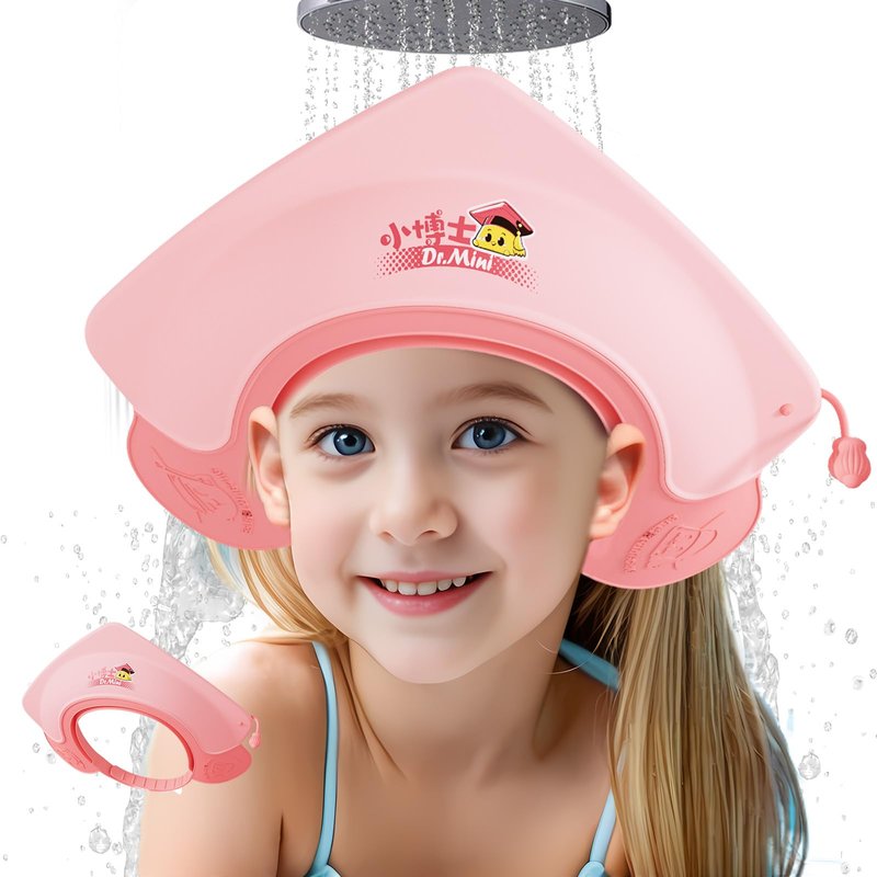 Lonlown Baby Shower Cap Shield for Kids Soft Silicone Adjustable1-8 Years Old Hair Washing Hat for Kids Toddler Shower Cap Shield Makes the baby Bath More Fun