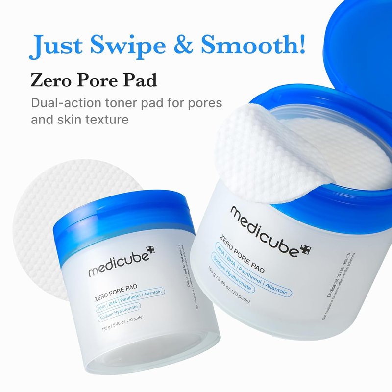 Medicube Korean Viral Duo - Glass Glow Skin Set with Zero Pore Pads & Collagen Mask | Perfect Gift for Women