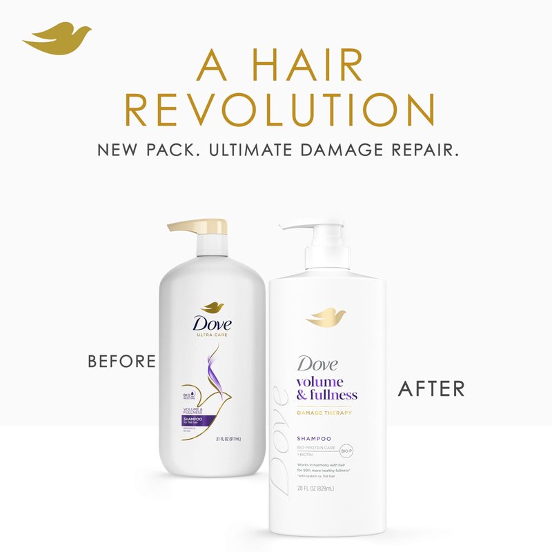 Dove Shampoo Volume & Fullness for Fine, Thin Hair with Bio-Protein Care Technology and Biotin 28 Fl Oz