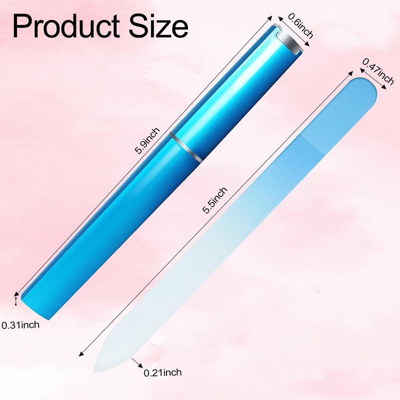 6 Pack Glass Nail File with Case, Professional Nail Files for Natural Nails, Double Sided Crystal Nail File,Nail File Kit for Girls Women Adults Birthday Christmas Gifts Stocking Stuffers (MIX-001)