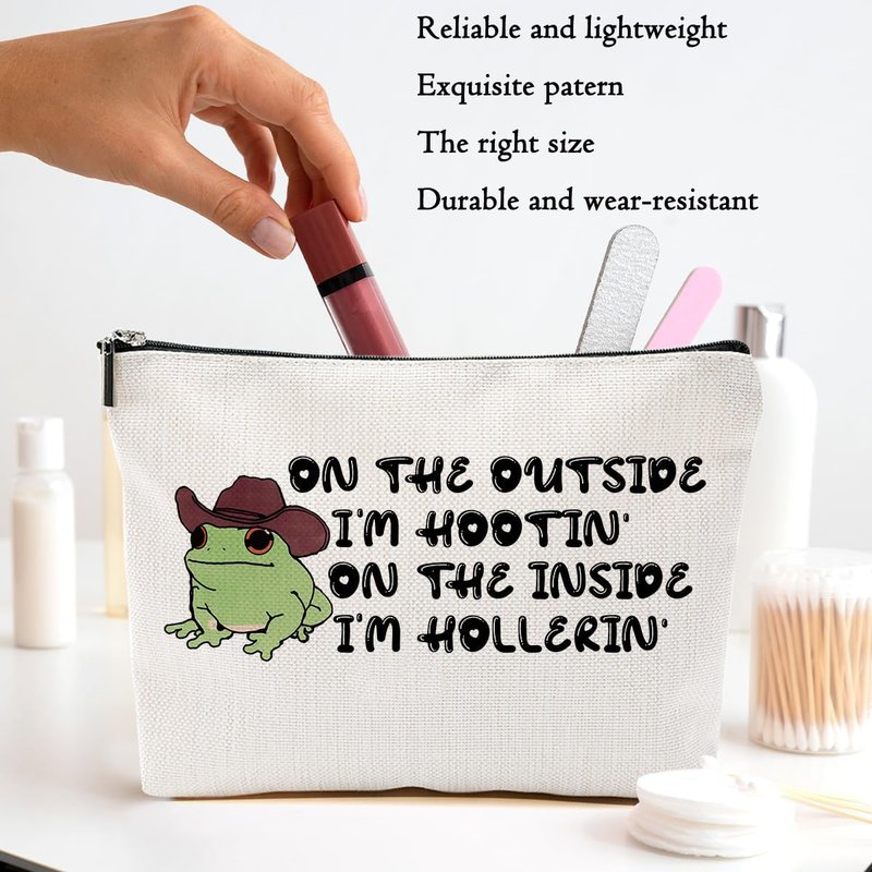 Frog Gifts Funny Makeup Bag - Sarcastic Toiletry Bag for Women | Perfect for Christmas & Birthdays