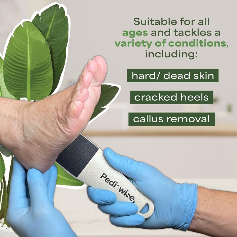 Pedi-wise Pumice Stone for feet Extra Large Foot File & Callus Remover for Cracked Heels Double Sided Pedicure Tool for Dead Skin Podiatrist Recommended