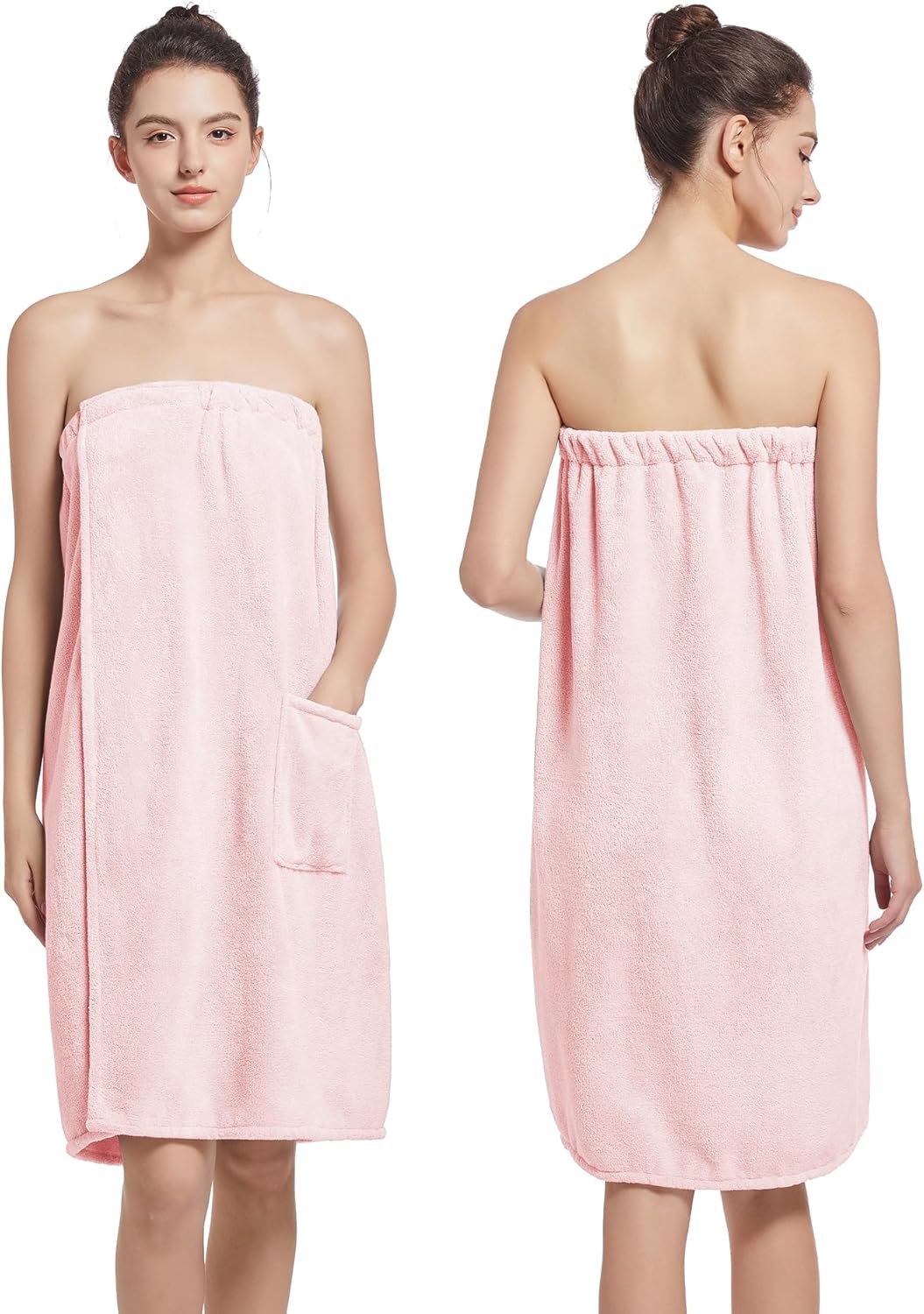 Soft Wrap Towel Bath Robe for Women - Plush Full-Length Spa Robe with Pockets | Lightweight Design