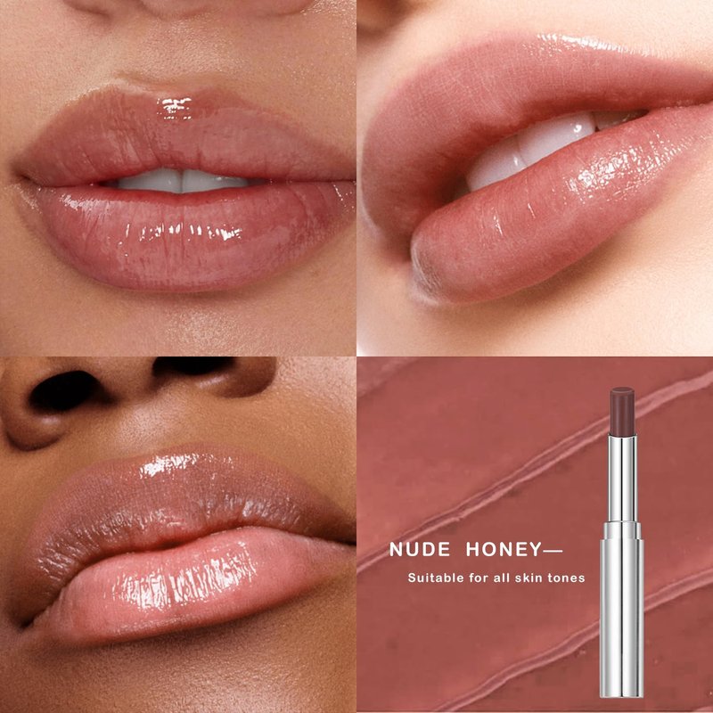 IFVGFB Honey Noir-Nude Honey Lipstick, Moisturizing Lip Color, Nourishing Lip Balm, Natural Lip Care, Long-Lasting Moisturization Non-Sticky (Nude)