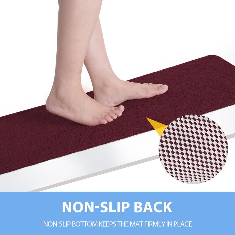 Hargiis Non-Slip Bathtub Mat, Anti Slip Shower Mat, Fast Drying Bathtub Mats, Foot Scrubber Mat, Anti Slip Mat for Tub, Floor, Bathroom, Kitchen, Home, Hotel (Wine Red 40"×16")