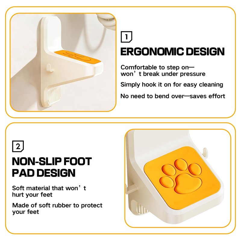 Shower Foot Rest and Exfoliating Gloves Set, Non-Slip No Drill Shower Step Pedal for Shaving Legs, Wall Mounted Bathroom Triangular Shower Shaving Foot Stool, Universal Bathroom Foot Pedal (1 Set)