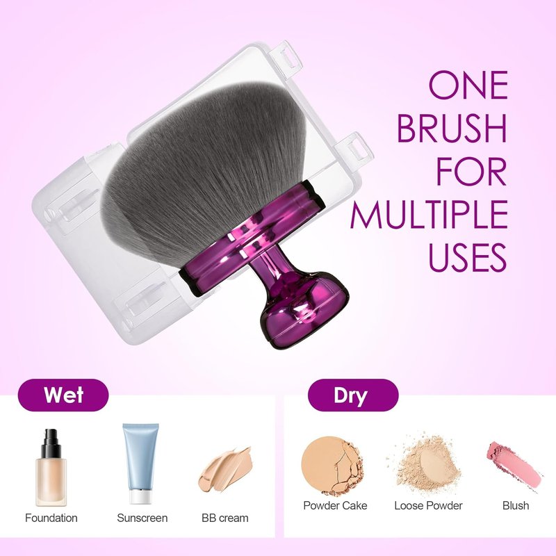 Blend & Blur Extra Large Body Makeup Brush - Perfect for Self Tanner & Bronzer | 76mm Round Head with Case (Purple)