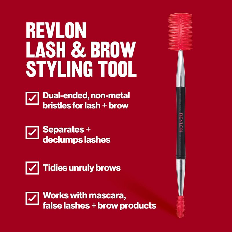 Revlon Dual Ended Lash & Brow Styling Tool - Eyelash Separator & Spoolie Brush, 1 Count