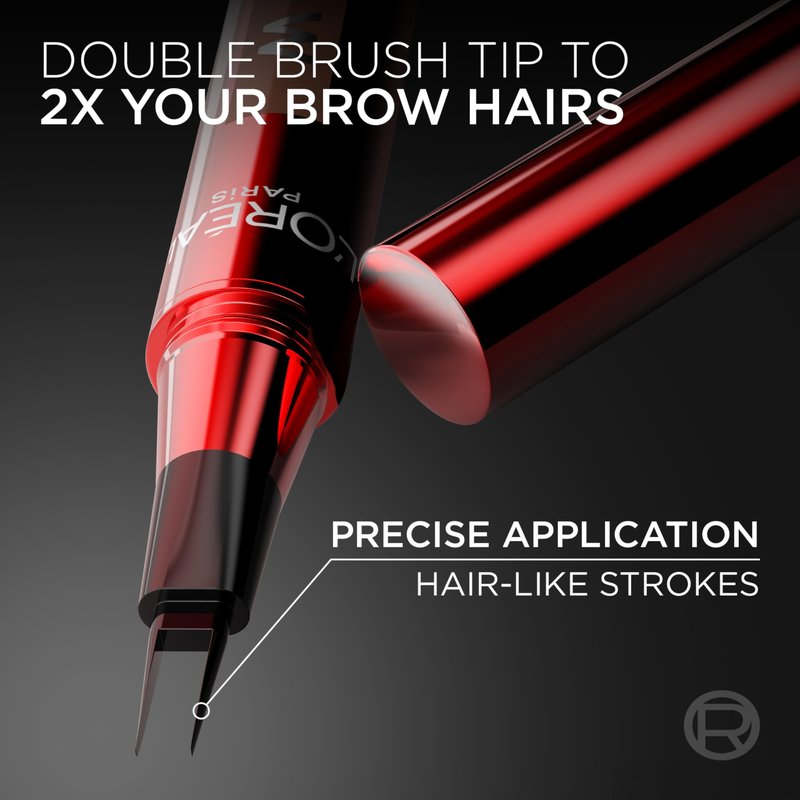 L'Oreal Paris Faux Brow, Hair-Like, Filling Eyebrow Pen with Double-Brush Tip, Fast & Precise Eyebrow Makeup, Dark Blonde, 0.04 Fl Oz