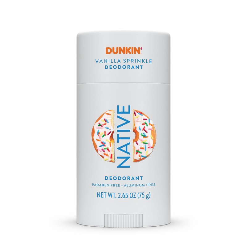 Native Deodorant | Limited Dunkin Donuts Edition | Aluminum Free with Baking Soda, Probiotics, Coconut Oil and Shea Butter | Vanilla Sprinkle 2.65oz