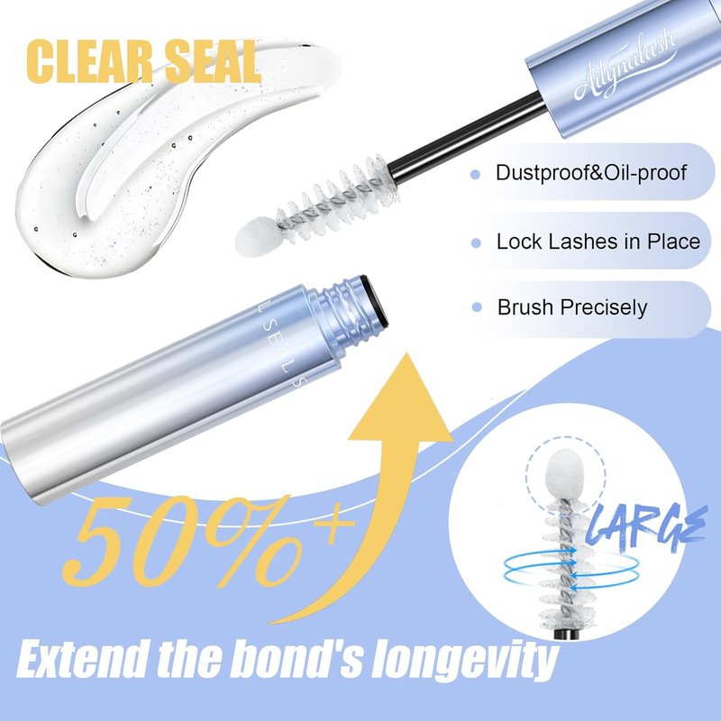 Lash Cluster Glue - 150H Super Strong Hold Waterproof Bond | 2-in-1 Quick Dry, Latex-Free, Black (5ml + 5ml)