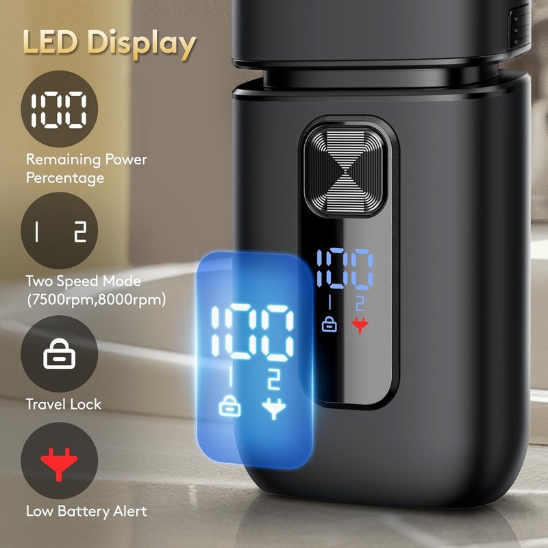 Electric Foil Shaver for Men - Smooth & Close Shaving with Pop-Up Trimmer | Wet/Dry, Travel Lock, LED Display, IPX6 Waterproof