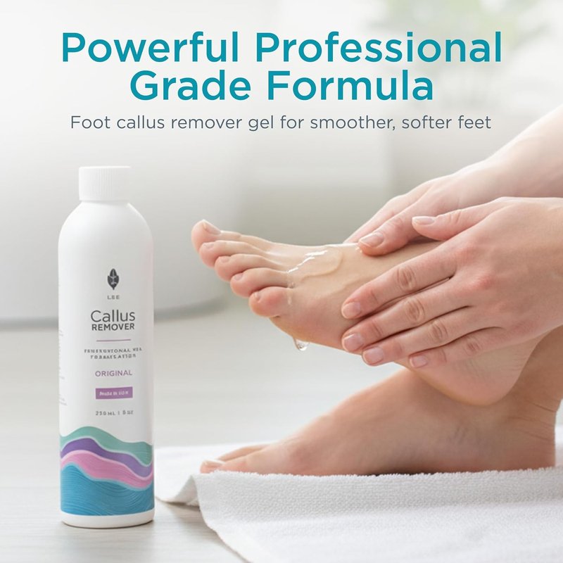 **Lee Beauty 8oz Professional Gel Callus Remover - Fast-Acting Formula for Cracked Heels & Dead Skin**