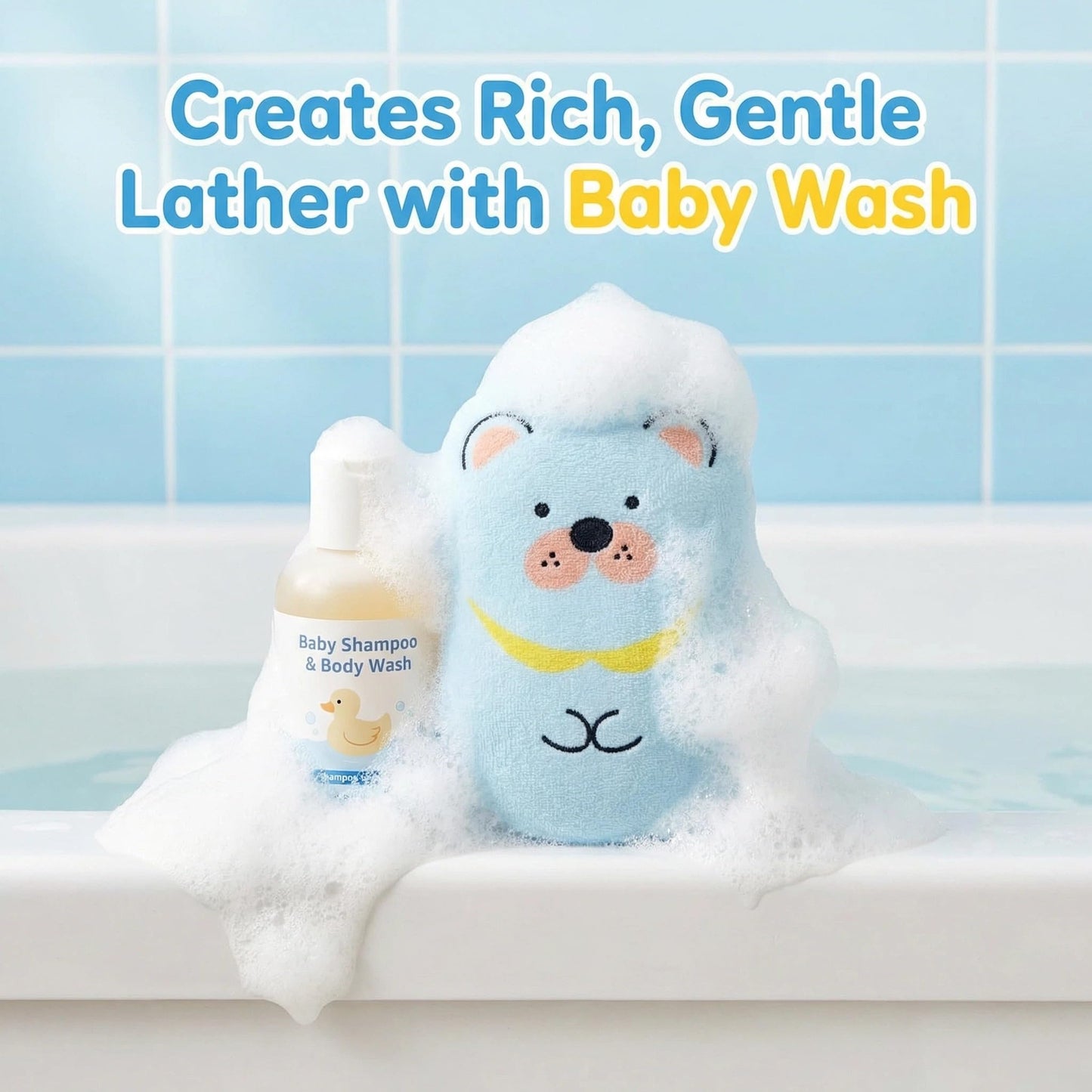 Baby Bath Sponge Natural Soft for Infant Bath Time Loofah Set Cute Shapes in Toddler Shower & Kids Bath Care