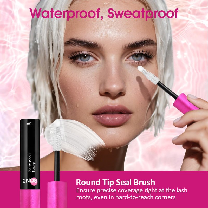 Lash Cluster Glue - Waterproof Bond & Seal for 72-Hour Hold | 2-in-1 Long-Lasting Formula - 5ml + 5ml