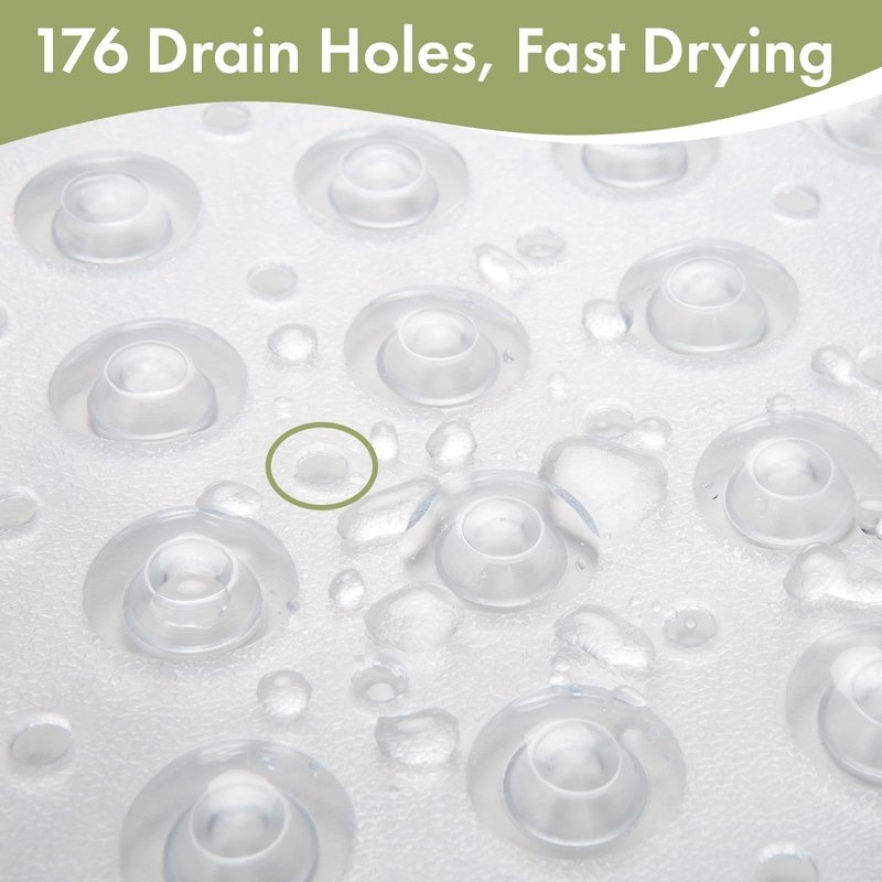 AmazerBath Shower Mat Non Slip 40 x 16 Inches, Shower Stall Mats with Suction Cups and Drain Holes, Non Slip Bath Mat for Tub for Elderly & Kids, Clear
