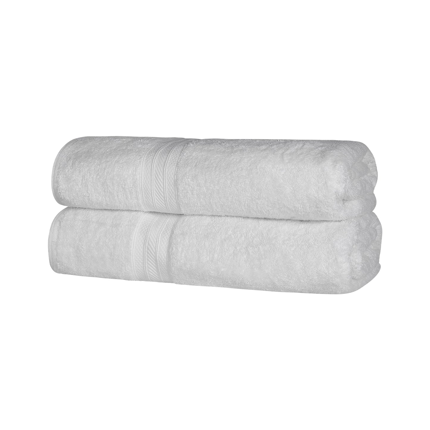 Superior Long Staple 100% Combed Cotton 700GSM 2-Piece Solid Bath Sheet Set for Bathroom, Shower, Kitchen-Super Soft, Plush, Highly Absorbent, Assorted 2-Piece Bath Seets, White
