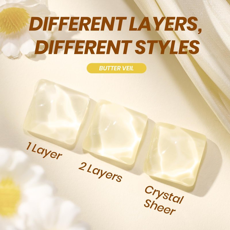 Beetles Butter Veil Yellow Jelly Gel Nail Polish - 15ML Butter Yellow Gel Nail Polish Base Color Nail Concealer Sheer Translucent Effect Soak Off UV DIY Nail Art Manicure Gift for Women