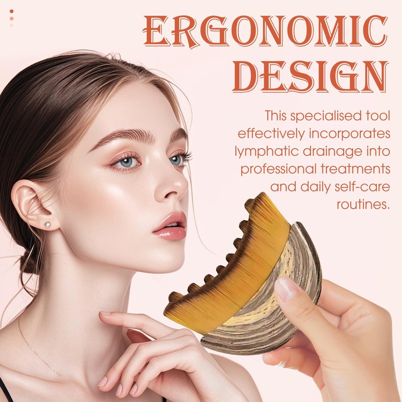 BFRAHD 2PCS Lymphatic Contour Face Brush,3-in-1 Lymphatic Drainage Massager&Sculpting Tool,Ultra-Soft Facial Brush for Puffiness Relief & Glowing Skin,Portable Lymphatic Drainage Tool
