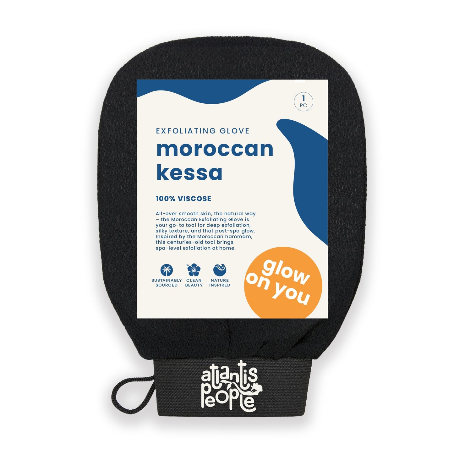 Moroccan Exfoliating Glove - Body Scrubber & Wash Mitt for Smoother Skin, Exfoliates Dead Skin Cells, Helps Even Skin Tone, Ideal for Self-Tan Removal & Keratosis Pilaris, Ingrown Hair