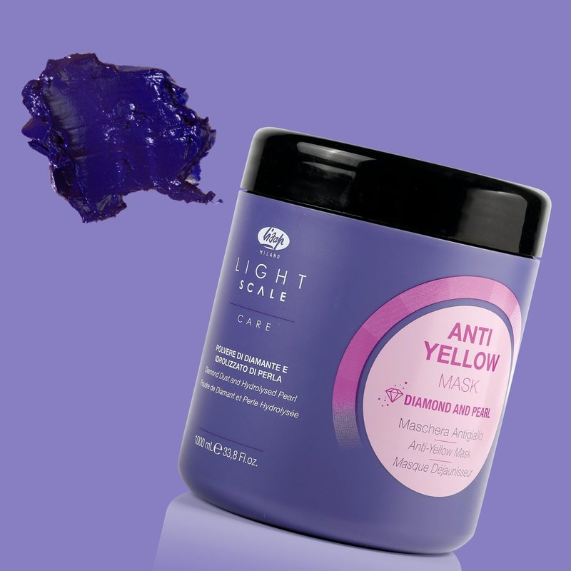 Lisap Purple Hair Mask for Blonde, Silver & Grey Hair - Anti Yellow & Brass hair mask for damaged hair, Deep Conditioning hair mask for Bleached & Color Treated Hair, 33.8 fl oz
