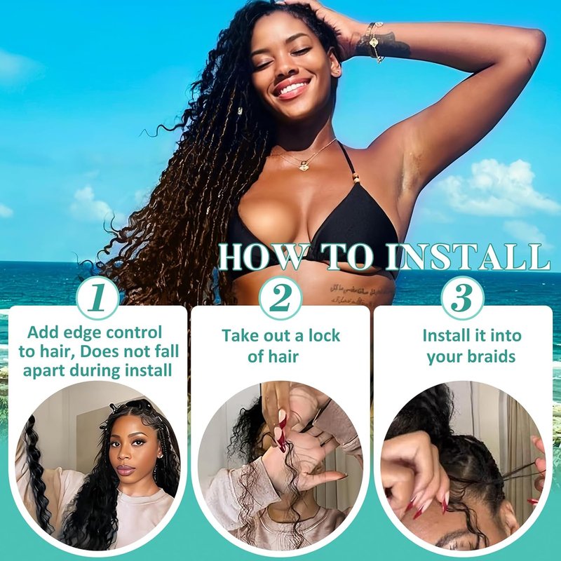 Ombre Human Braiding Hair for Boho Braids 14 Inch 120g Deep Wave Bulk Boho Human Hair for Braiding Curly Knotless Bohemian Braids 12A 100% Brazilian Virgin No Weft Extensions 3 Bundles/Pack T1B/27