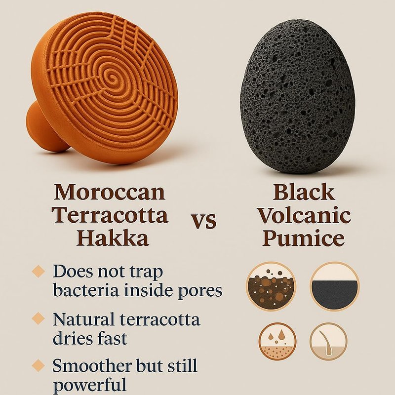 Feriha Natural Moroccan Pumice Stone – Handcrafted Terracotta Foot Scrubber for Exfoliation