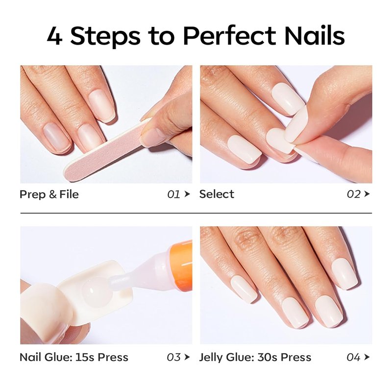 Press On Nails Almond - Raspberry Summer Bright Short Fake Nails | 32 Pcs, Reusable Kit with Glue & Mini File