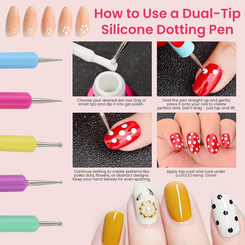 Nail Art Brushes Set - 36 PCS Striping & Dotting Tools for Gel Polish Design | Essential Nail Supplies for Salon & Home