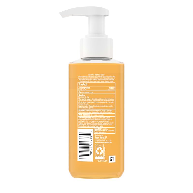 Neutrogena Oil-Free Acne Face Wash, Breakout Prone Skin Facial Cleanser with 2% Salicylic Acid Acne Treatment for Face, 6 fl. oz