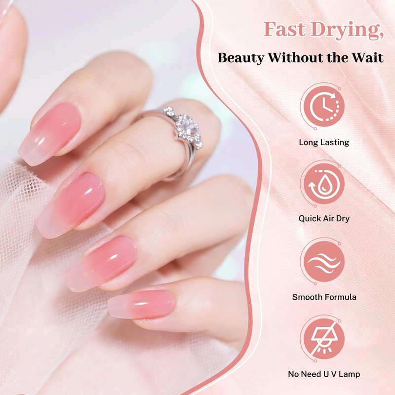 OpenLive 16.5ml Jelly Pink Nail Polish Large Volume Quick Dry Nail Polish, Long Lasting Shine, Fingernail Toenail Nail Art DIY Home Travel Nail Art Gift