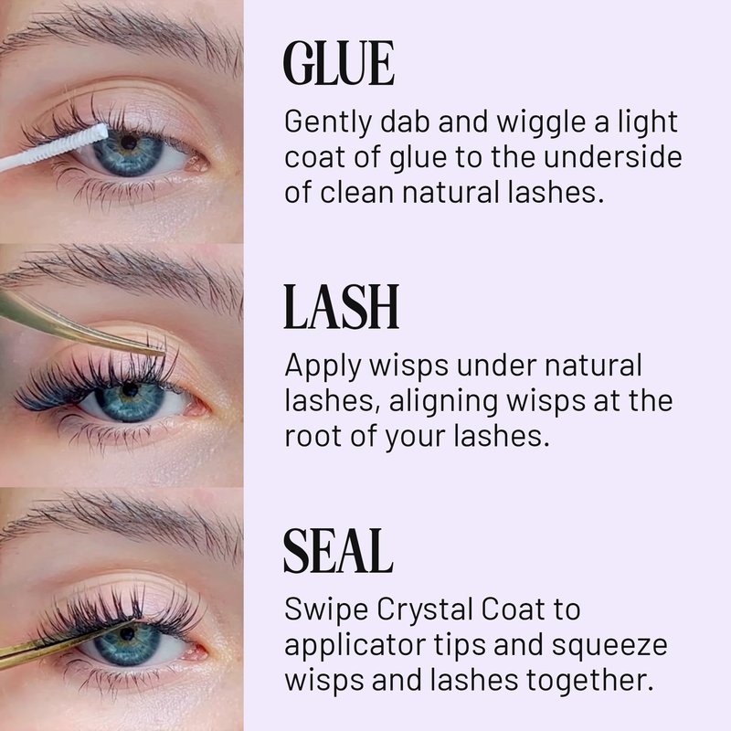 Lilac St - Eternal Bond (Clear) Lash Glue & Lash Crystal Coat - Long Lasting & Fast Drying Lash Glue - Sealant for Extended Lash Wear, Reduce Stickiness & Keeps Lashes Clean - Waterproof, Vegan