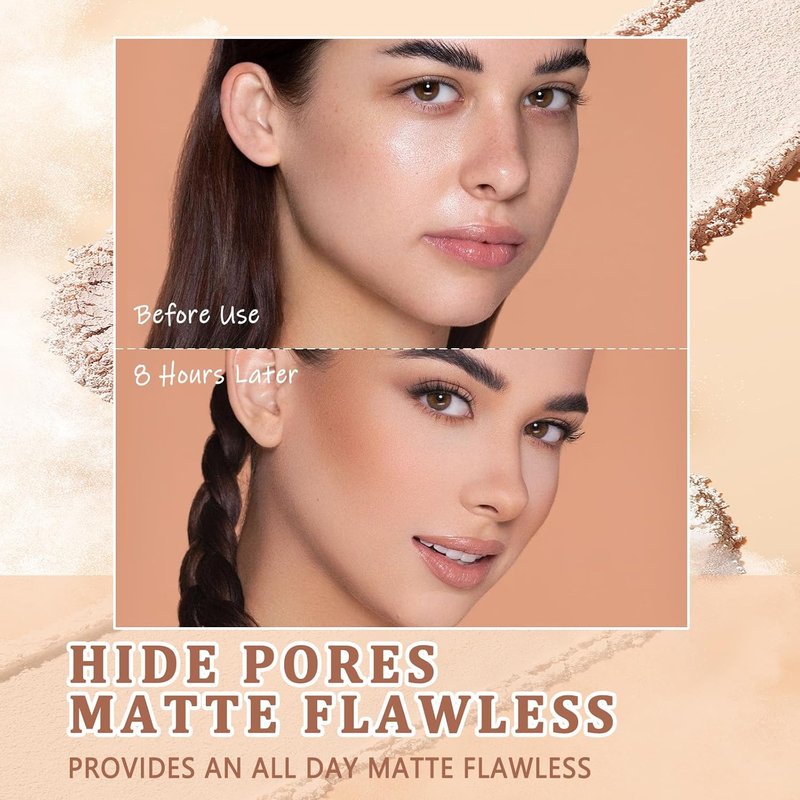 Oil Control Face Pressed Powder - Matte Smooth Finishing Makeup | Waterproof, Lightweight, 0.35 Oz - Classic Ivory