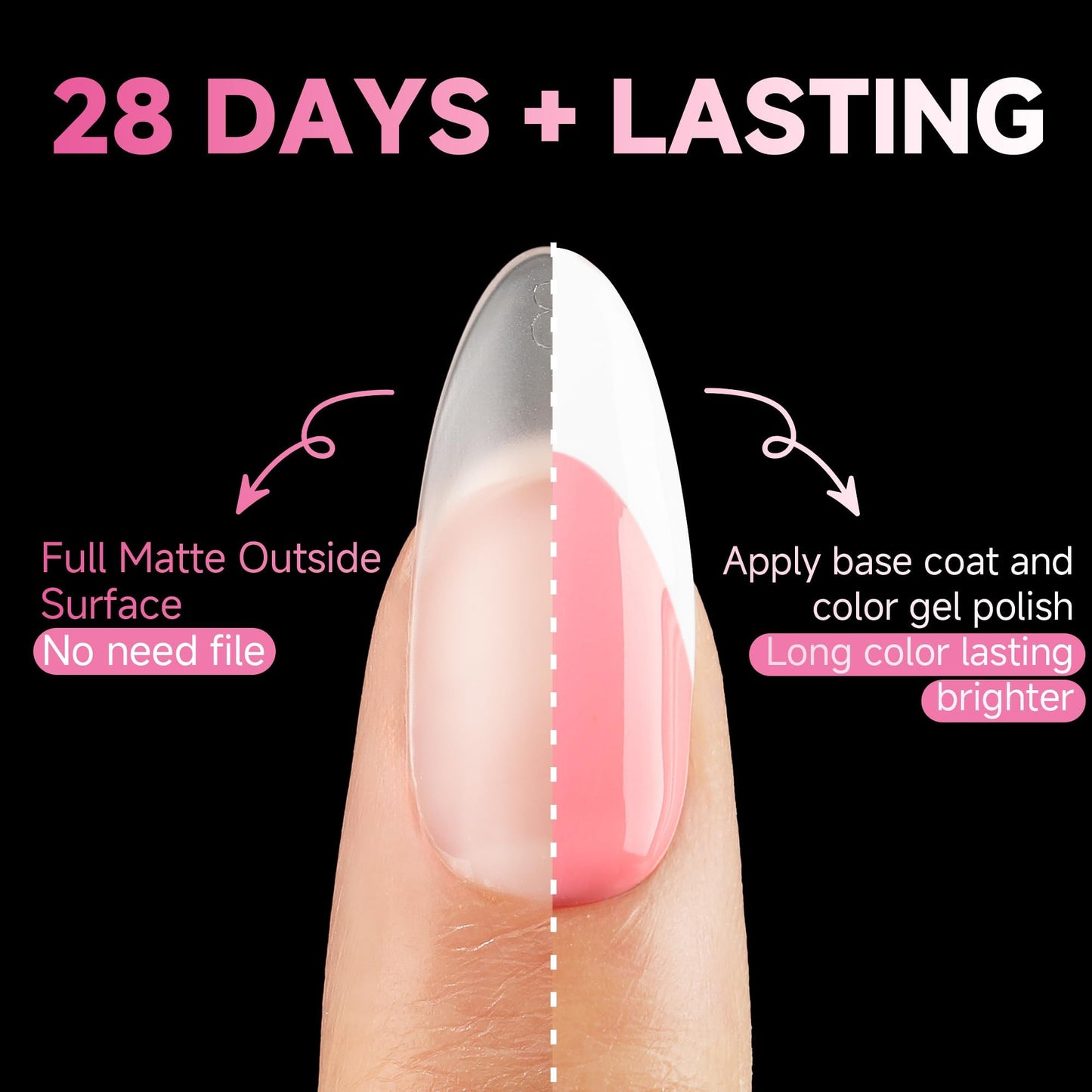 UNA GELLA Gel Nail Tips Medium Almond Shape, Pre Etched Full Cover Almond Press On Nail Tips For Extensions - At Home Matte Acrylic Fake Nails 504pcs, 15 Sizes