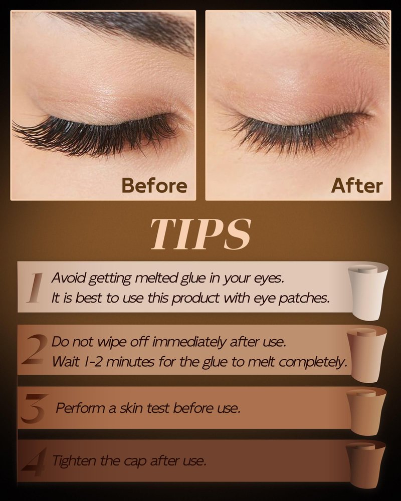 Cluster Lash Glue Remover – 5ml Gentle Eyelash Extension Remover for Cluster & Individual Lashes, Non-Irritating Lash Bond Solvent with Mascara Wand, Easy Self-Use at Home