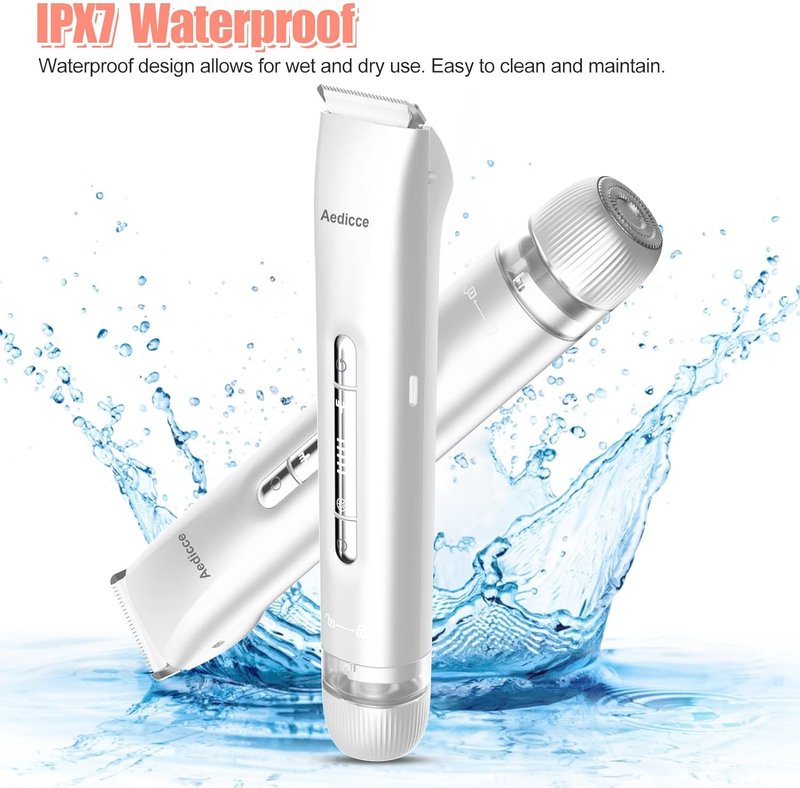 Bikini Trimmer for Women - 2-in-1 Electric Shaver & Razor | IPX7 Waterproof, Rechargeable Hair Removal for Body & Face