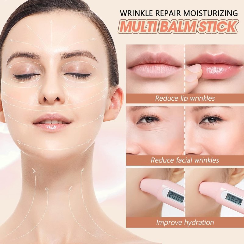 LOKFAR Wrinkle Repair Balm Stick | Multi-Purpose Hydrating Moisturizer for Face, Eyes & Body - 7g/0.246 oz