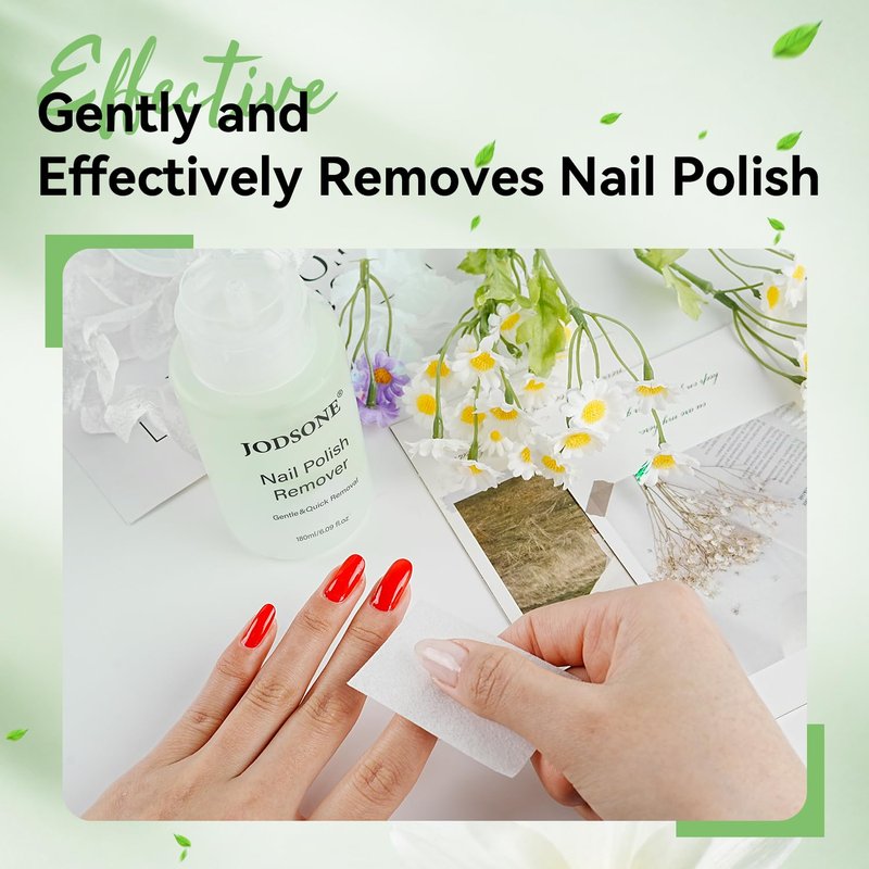 Nail Polish Remover - Jasmine Scent Non-Acetone Formula with Vitamin E & Aloe | 6.09 Fl. Oz, Gentle Daily Use