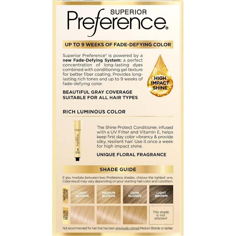 L’Oreal Paris Superior Preference - 9G Light Golden Blonde Hair Color | Pack of 2
