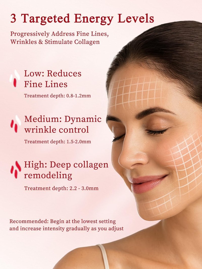 Radio Frequency Skin Tightening Device - Anti-Aging Face Machine for Wrinkle Removal & Firming | Wireless Home Beauty Tool with 3 Levels