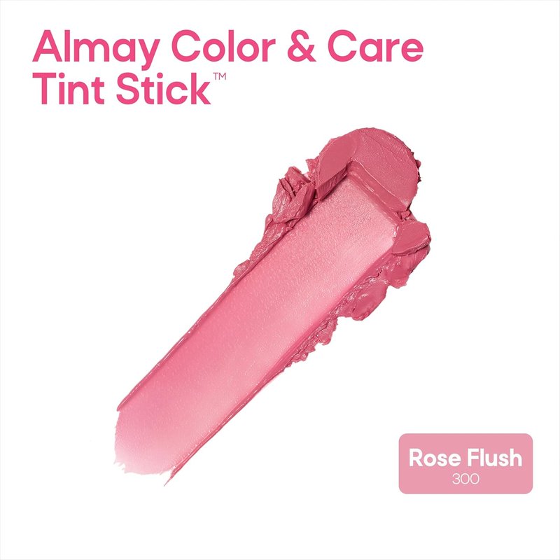 Almay Lip and Cheek Tint Stick - Multi-Use Moisturizing Blush & Lip Color | Dewy Finish, 300 Rose Flush, 0.25 oz