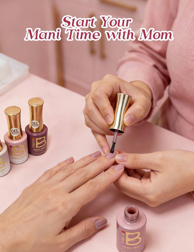 Beetles Gel Nail Polish Set - Refined Everyday 5 Colors Pink Purple Nude Cat Eye Gel Polish Kit, HEMA Free & TPO Free Soak Off UV LED Mother's Day Nail Gel Gifts Set for Women Mom