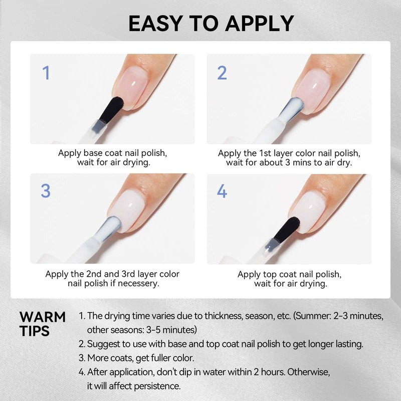 MIZHSE Quick Dry Nail Polish, Milky White Nail Polish Air Dry Fast, 15 ml Regular Water-based Nail Lacquer Non Gel Full Coverage High Glossy Shine Nail Art Manicure Home